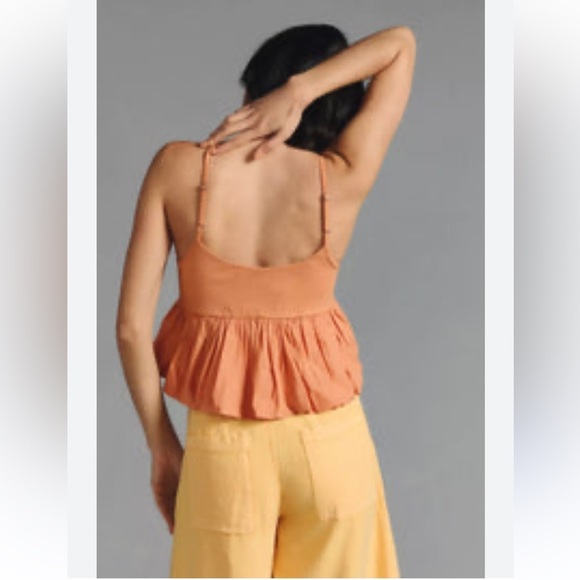 Maeve Anthropologie Ruffled
Bubble-Hem cotton Cropped Cami Tank sz L preloved - Picture 2 of 8